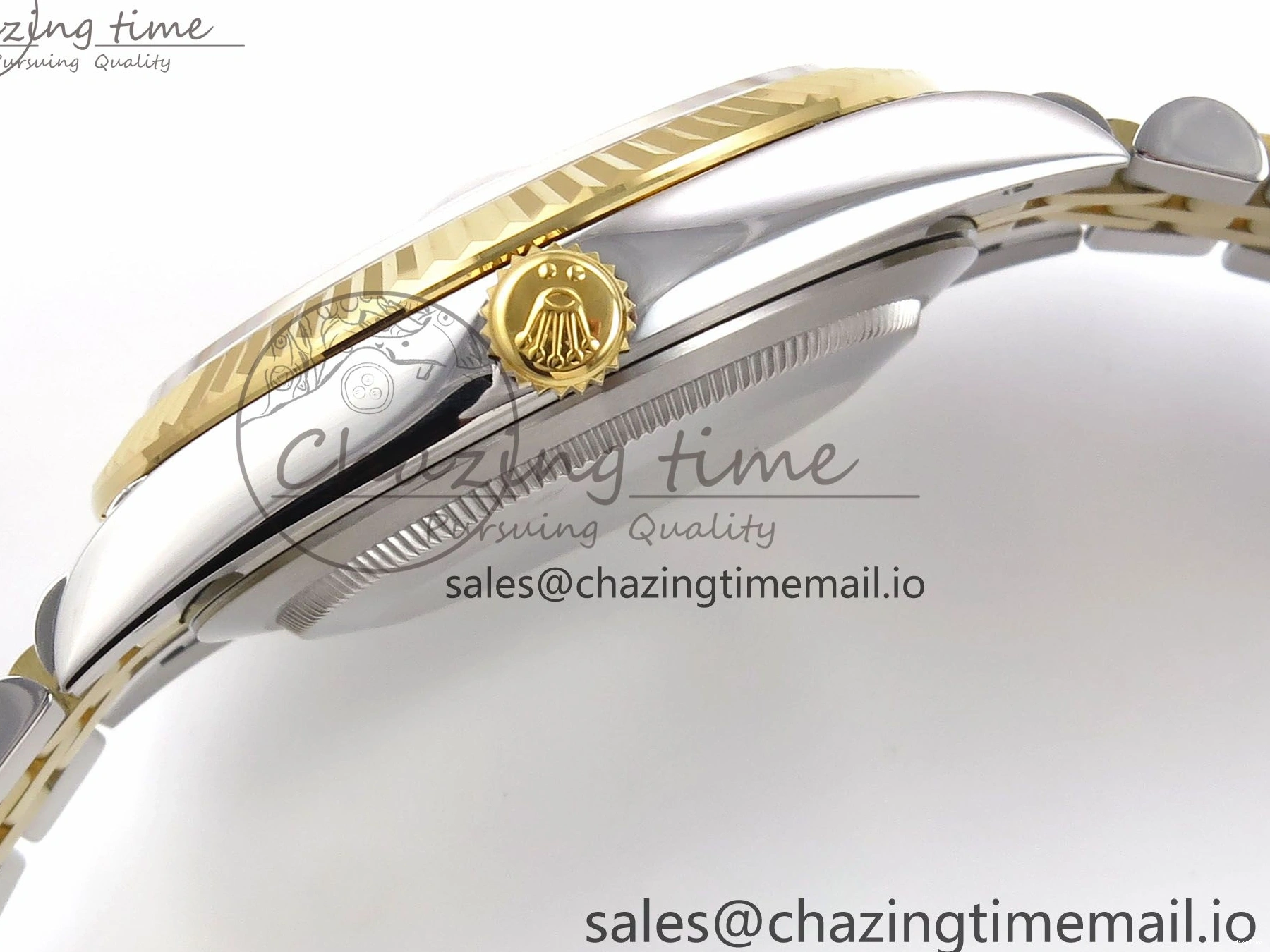 MiroTime 0127 Vibrant DateJust 41 126333 EWEF Best Edition YG Stick Dial on SS YG Jubilee Bracelet A 990